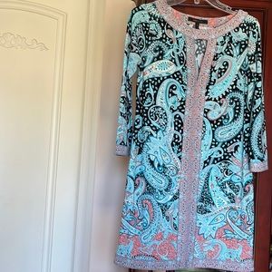 Patterned half sleeve dress